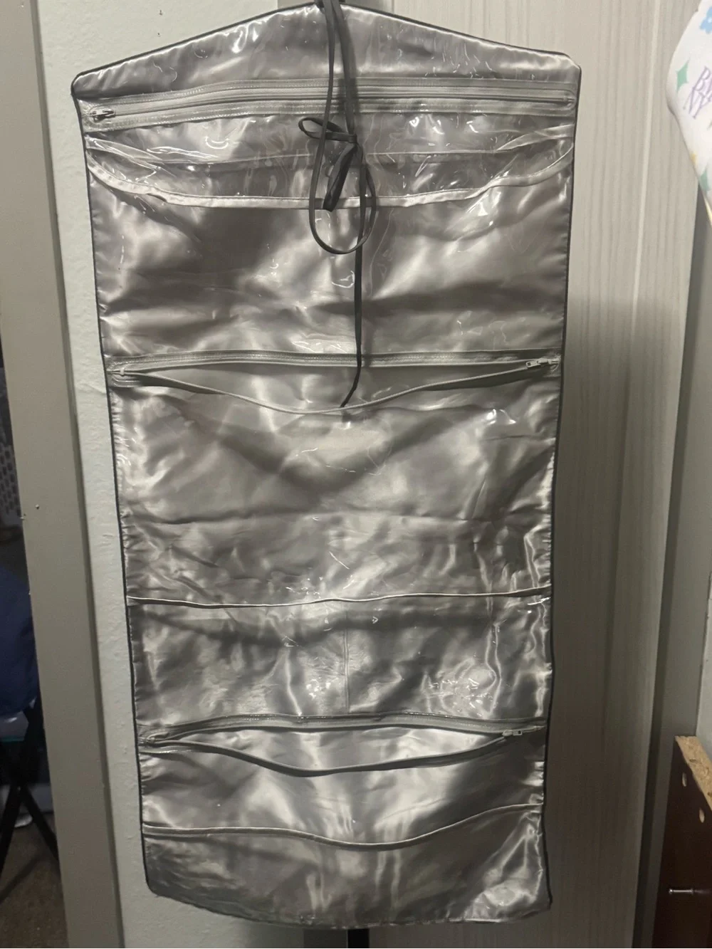 Dior Gray Hexagon Monogram Makeup/Jewelry organizer with Bow Tie Accent
